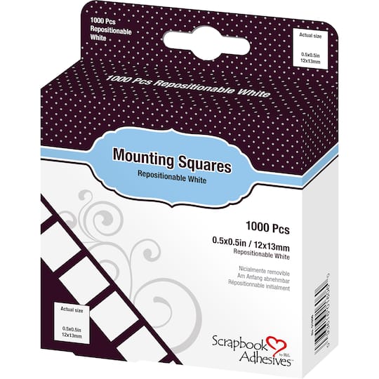 Scrapbook Adhesives By 3L&#xAE; White Repositionable Mounting Squares, 1000ct.
